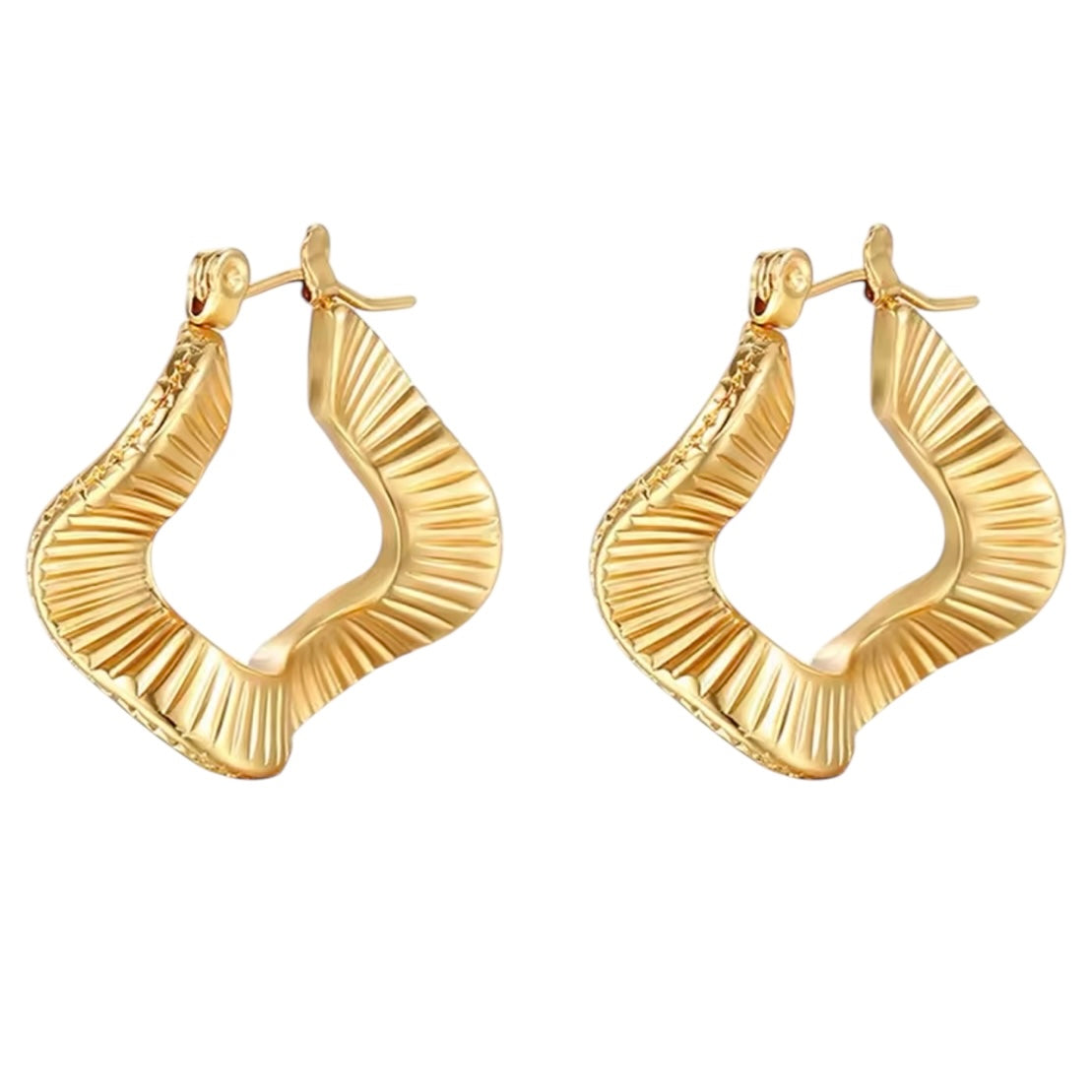 Remi Textured Hoop Earrings