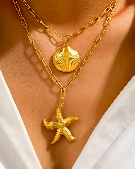 Nadia Double Shell necklace